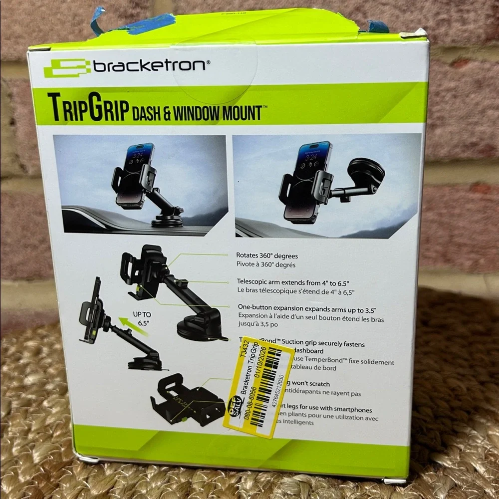 Bracketron Cell Phone Holder TripGrip Dashboard & Windshield, One-Hand Release